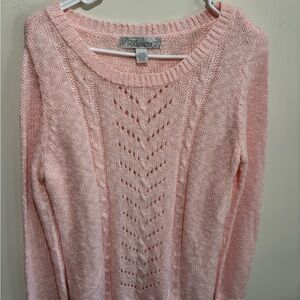 Pink Cable Knit Sweater